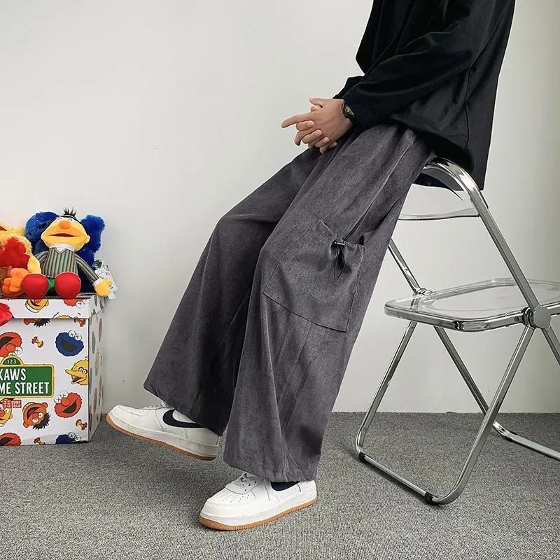 Men'S Fashion Trousers - Men's Wide Leg Cargo Pants Japanese