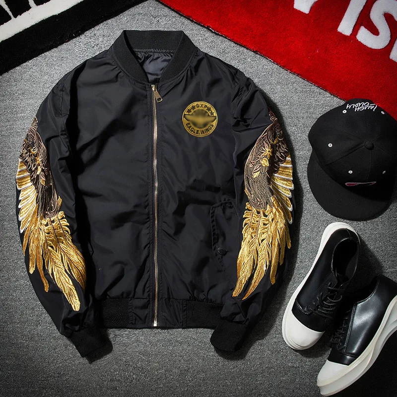 Mens Fashion Bomber Jacket - Embroidery Men's Jackets Bomber Jacket Luxury