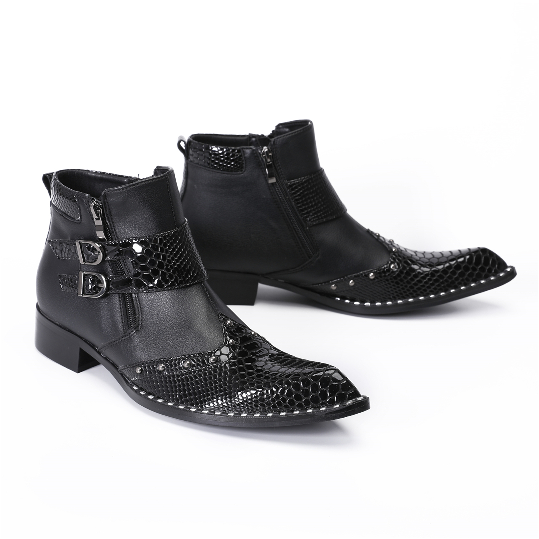 Mens Fashion Dress - fashion rivets pointed toe men genuine
