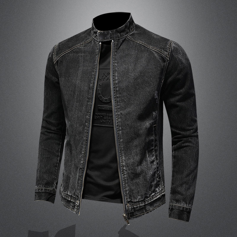 Mens Fashion Bomber Jacket - Men Vintage Stand Collar Pilot Coat