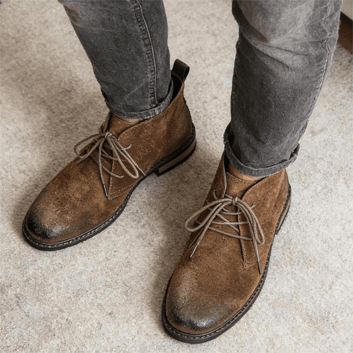 Men'S Fashion Model - Leather Boots Retro Comfortable Brand Retro