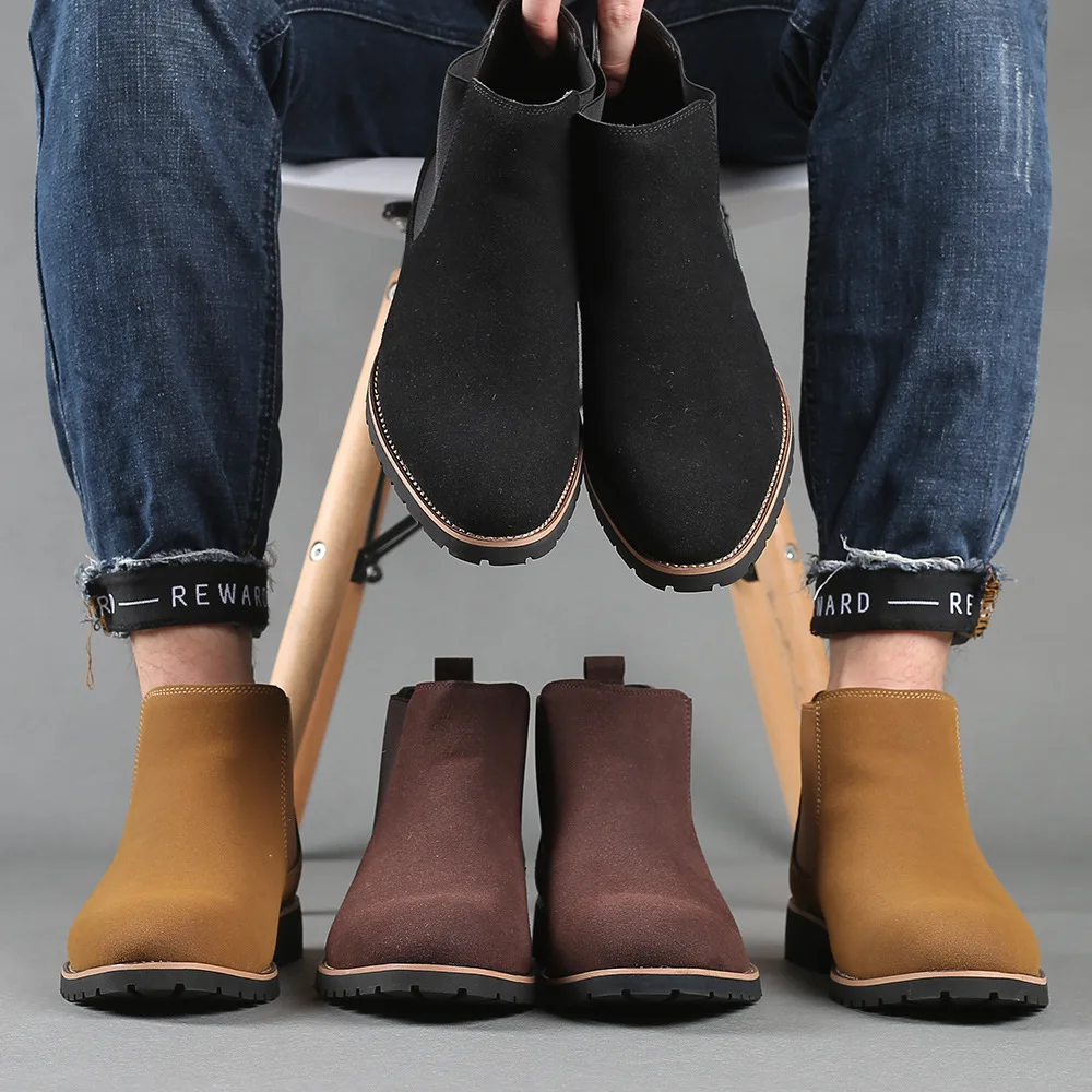 Mens Fashion Dress - Men Ankle Boots British Style Suede
