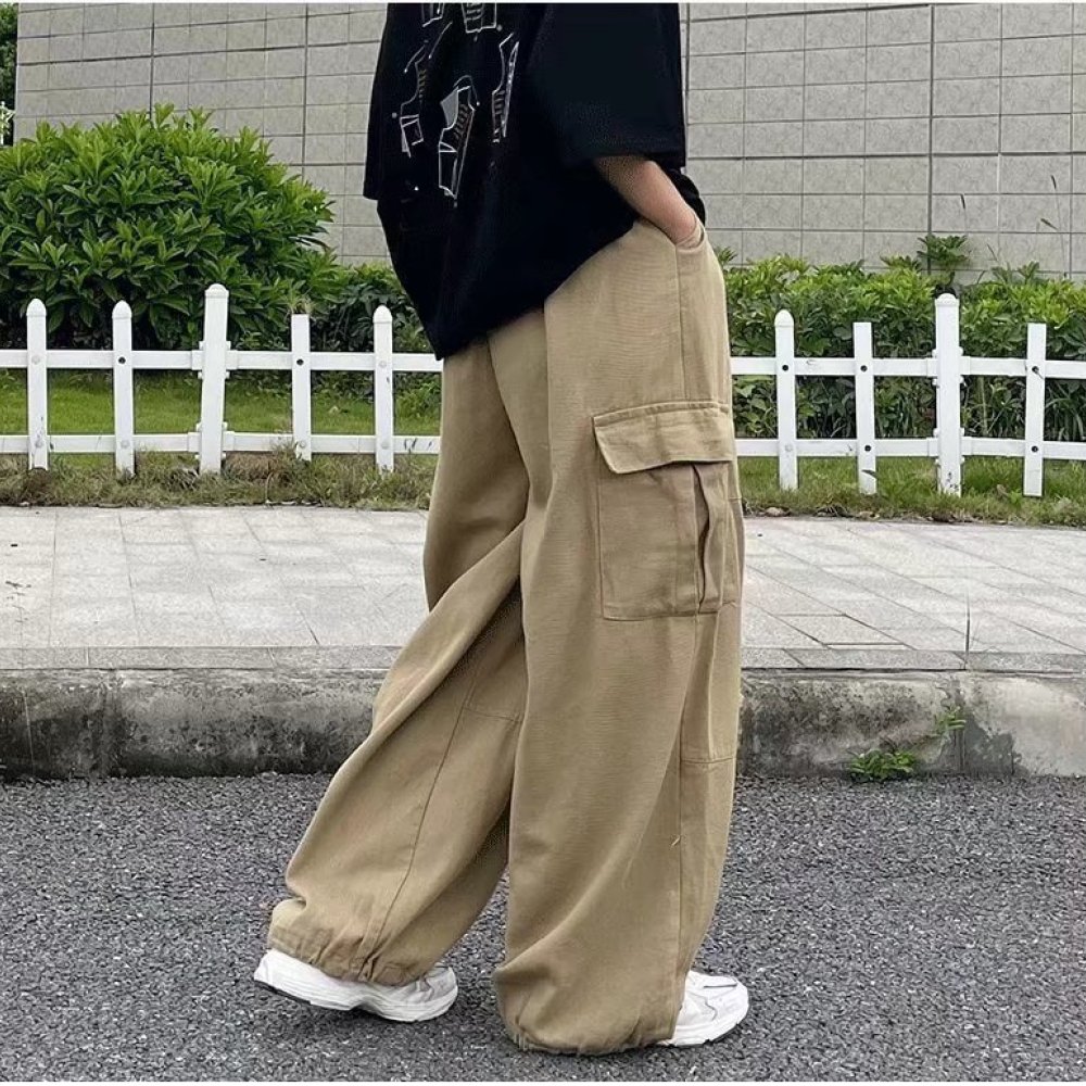Men'S Fashion Trousers - Japanese Streetwear Cargo Pants Mens Loose