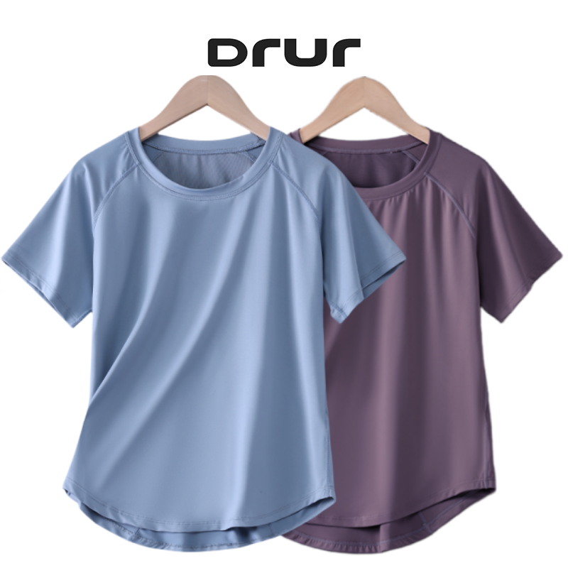 DRUR Women Sports T-shirt Shor - Compression Shirt Workout ulasan dan harga