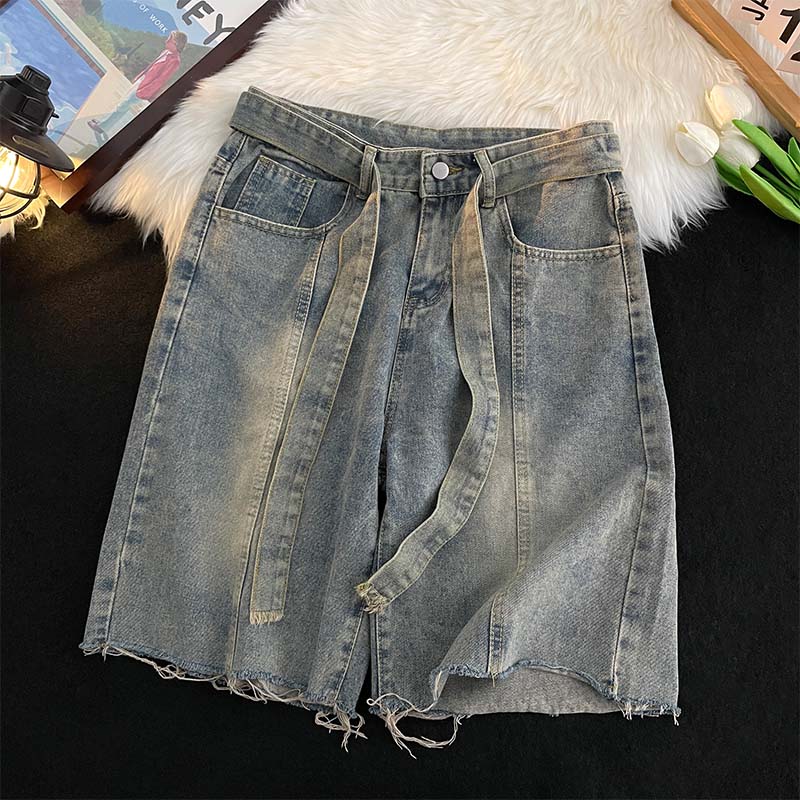 Summer Thin Fringed Denim Shor - Men'S Fashion Trousers ulasan dan harga