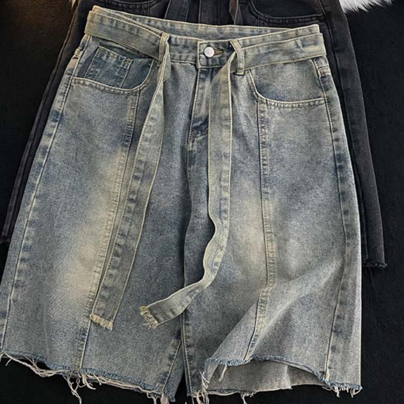 Summer Thin Fringed Denim Shor - Men'S Fashion Trousers ulasan dan harga