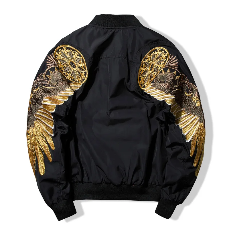 Embroidery Men's Jackets Bombe - Mens Fashion Bomber Jacket ulasan dan harga