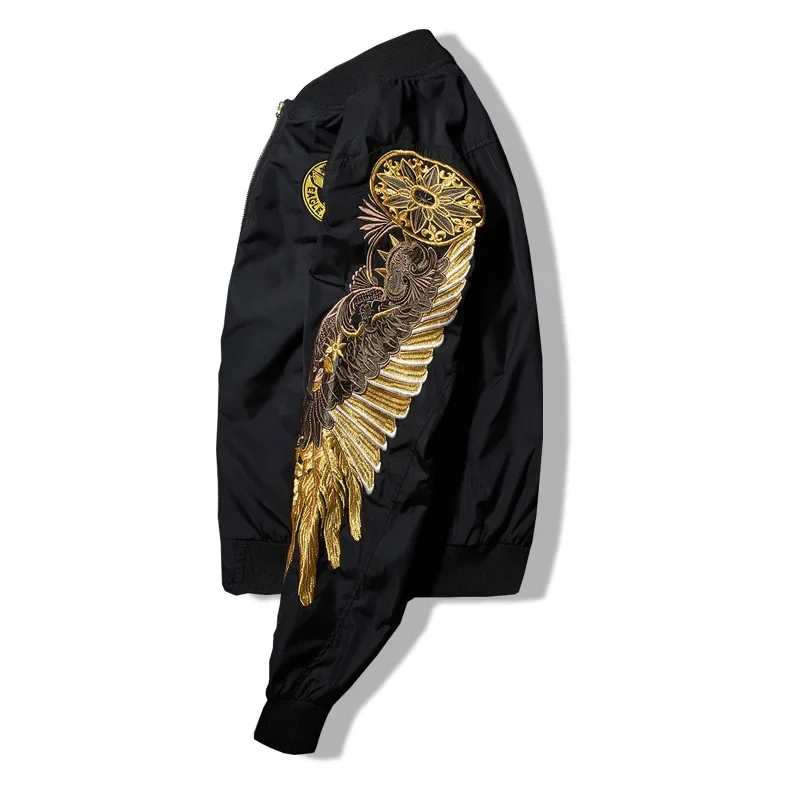Embroidery Men's Jackets Bombe - Mens Fashion Bomber Jacket ulasan dan harga