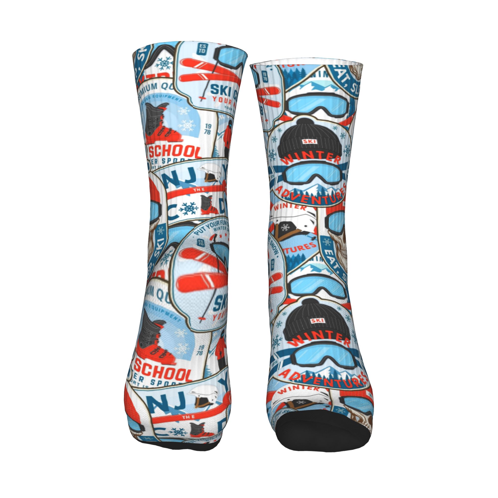 Vintage Red Blue Ski Club Seam - Mens Fashion Dress ulasan dan harga