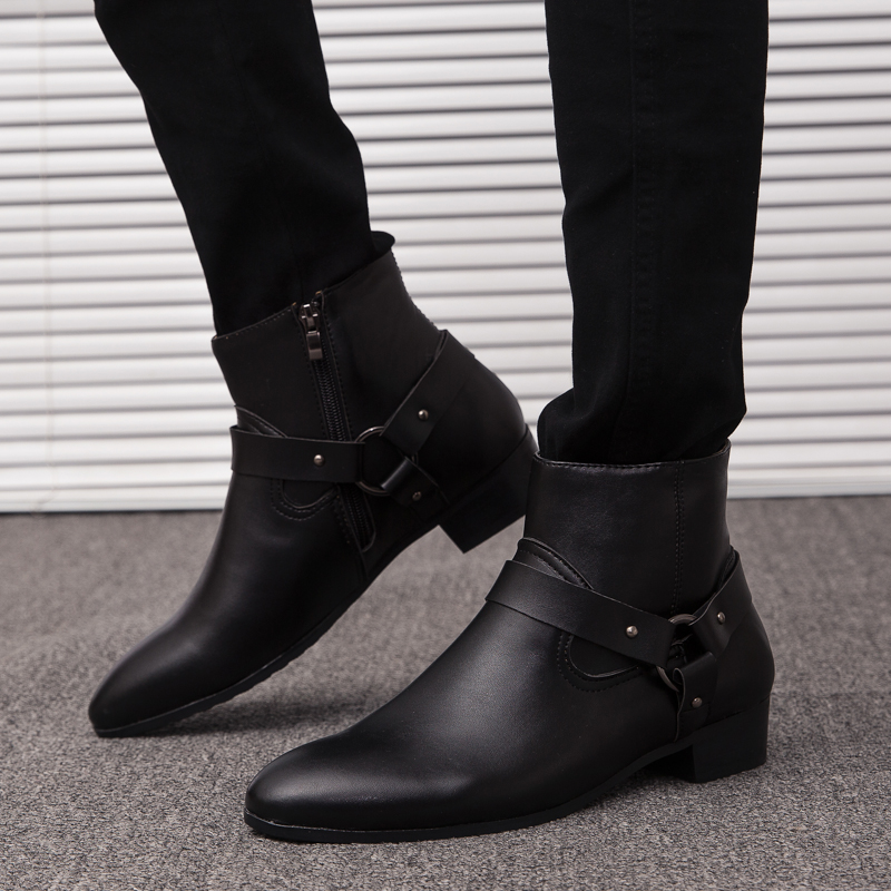 2026 New Ankle Boots PU Leathe - Mens Fashion Dress ulasan dan harga