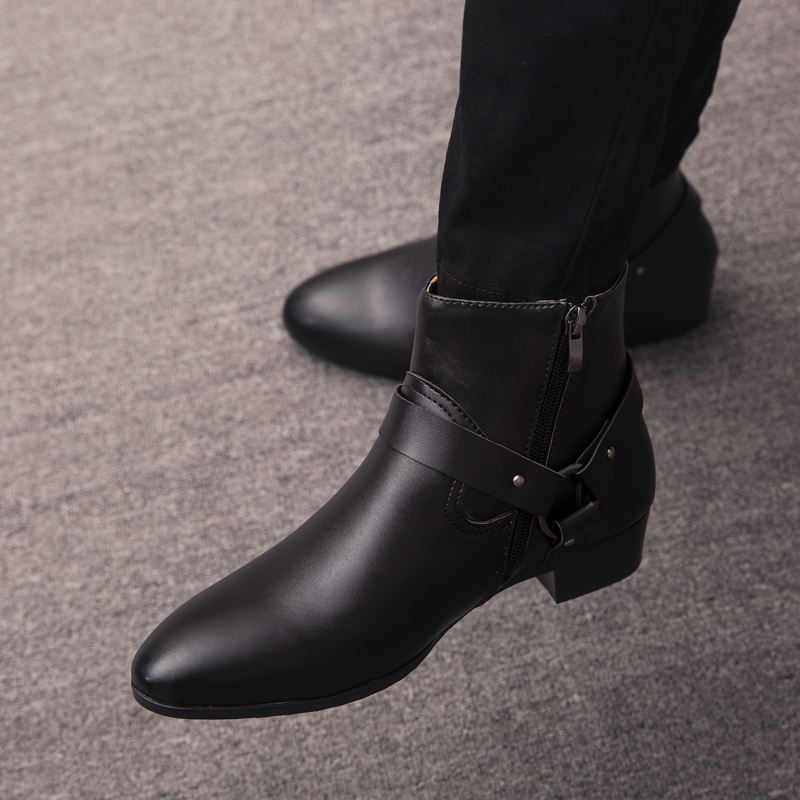 2026 New Ankle Boots PU Leathe - Mens Fashion Dress ulasan dan harga