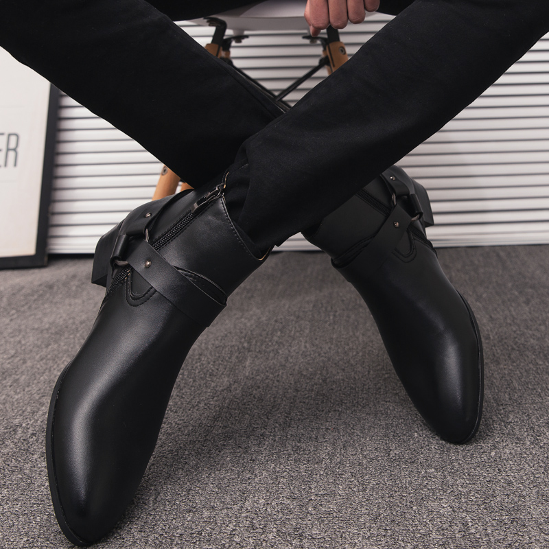 2026 New Ankle Boots PU Leathe - Mens Fashion Dress ulasan dan harga