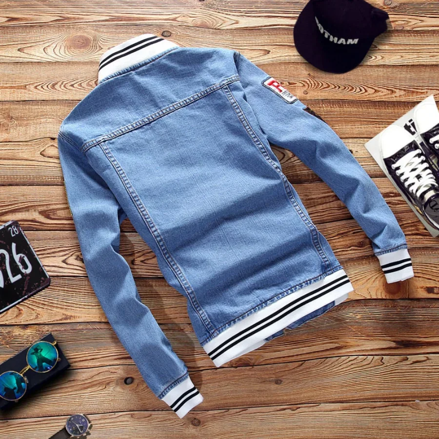 New 2026 Men's Denim Jackets F - Mens Fashion Bomber Jacket ulasan dan harga