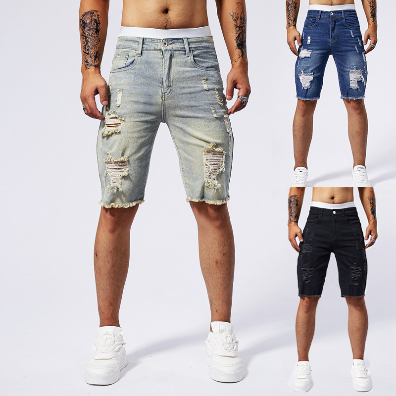 2025 Summer New Men's Ripped D - Mens Fashion Summer 2025 ulasan dan harga