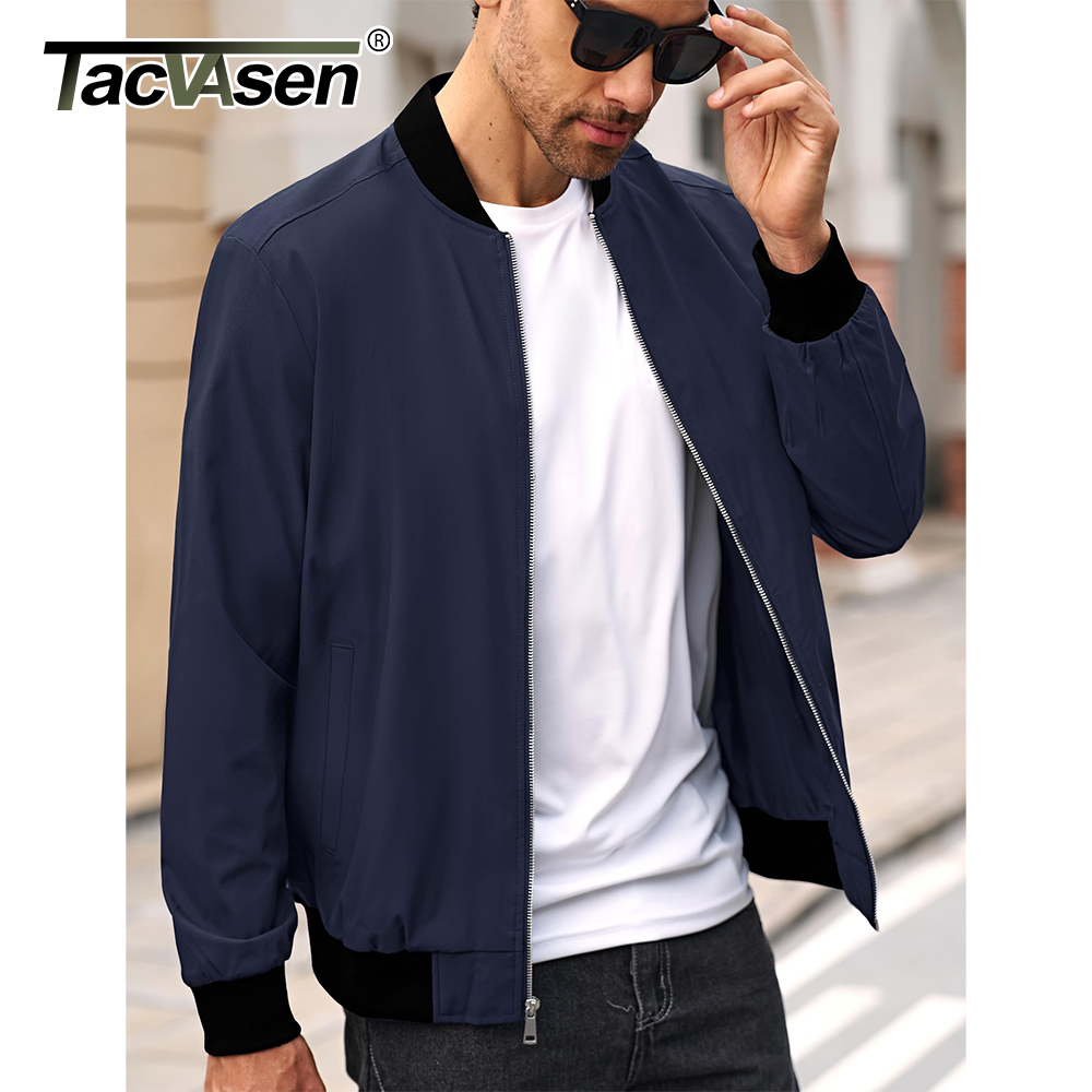 TACVASEN Men's Varsity Jacket  - Mens Fashion Bomber Jacket ulasan dan harga