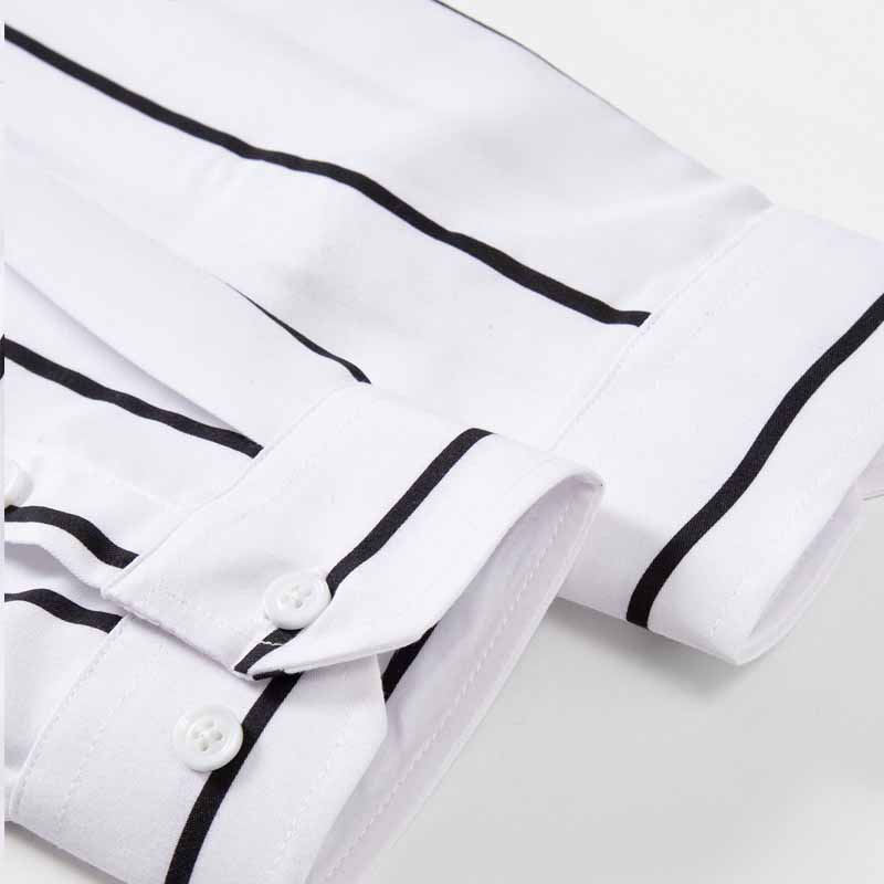 Men's Striped Dress Shirt Long - Mens Fashion Dress ulasan dan harga