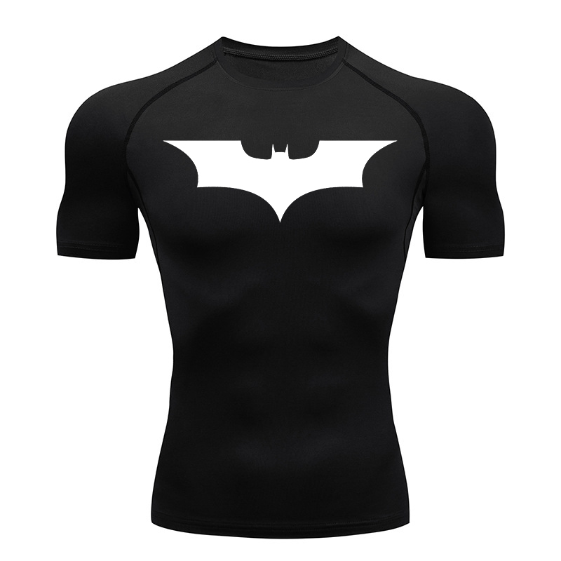 Bat Print Compression Shirts f - Compression Shirt Workout ulasan dan harga