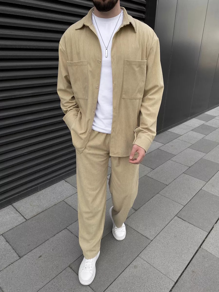 Men's corduroy two-piece outfi - Men'S Fashion Trousers ulasan dan harga