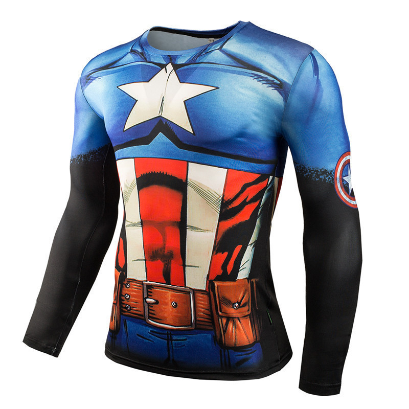 Anime Superhero Cosplay Costum - Compression Shirt Workout ulasan dan harga