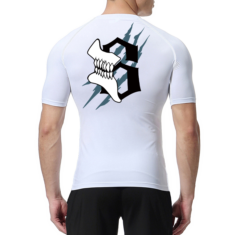 Skull Number Print Short Sleev - Compression Shirt Workout ulasan dan harga