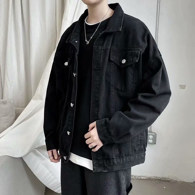 Black Denim Short Jacket Men J - Bomber Jacket Men ulasan dan harga