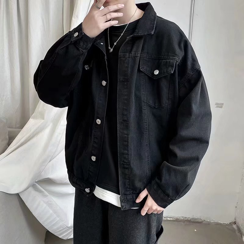 Black Denim Short Jacket Men J - Bomber Jacket Men ulasan dan harga