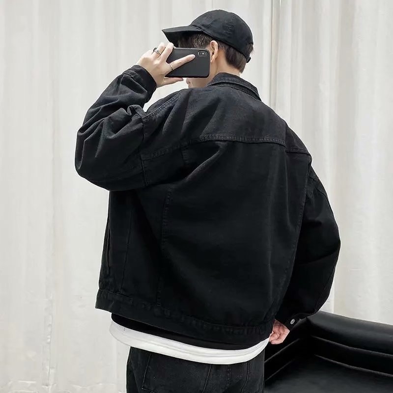 Black Denim Short Jacket Men J - Bomber Jacket Men ulasan dan harga
