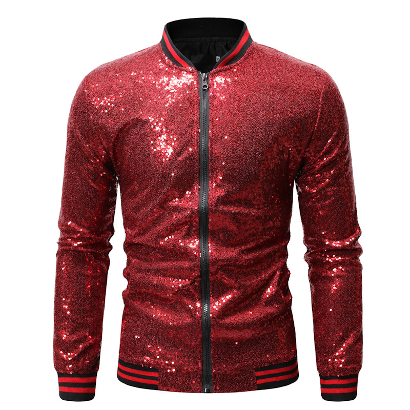 Shiny Sequins Sparkle Bomber J - Mens Fashion Bomber Jacket ulasan dan harga