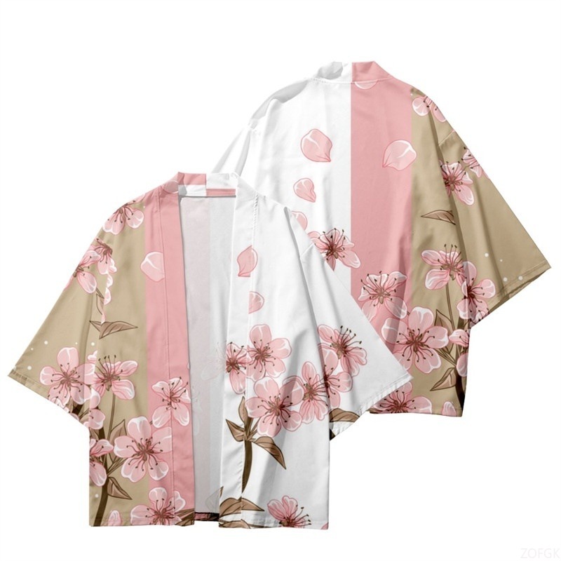Summer Women Flower Print Kimo - Mens Fashion Workwear ulasan dan harga