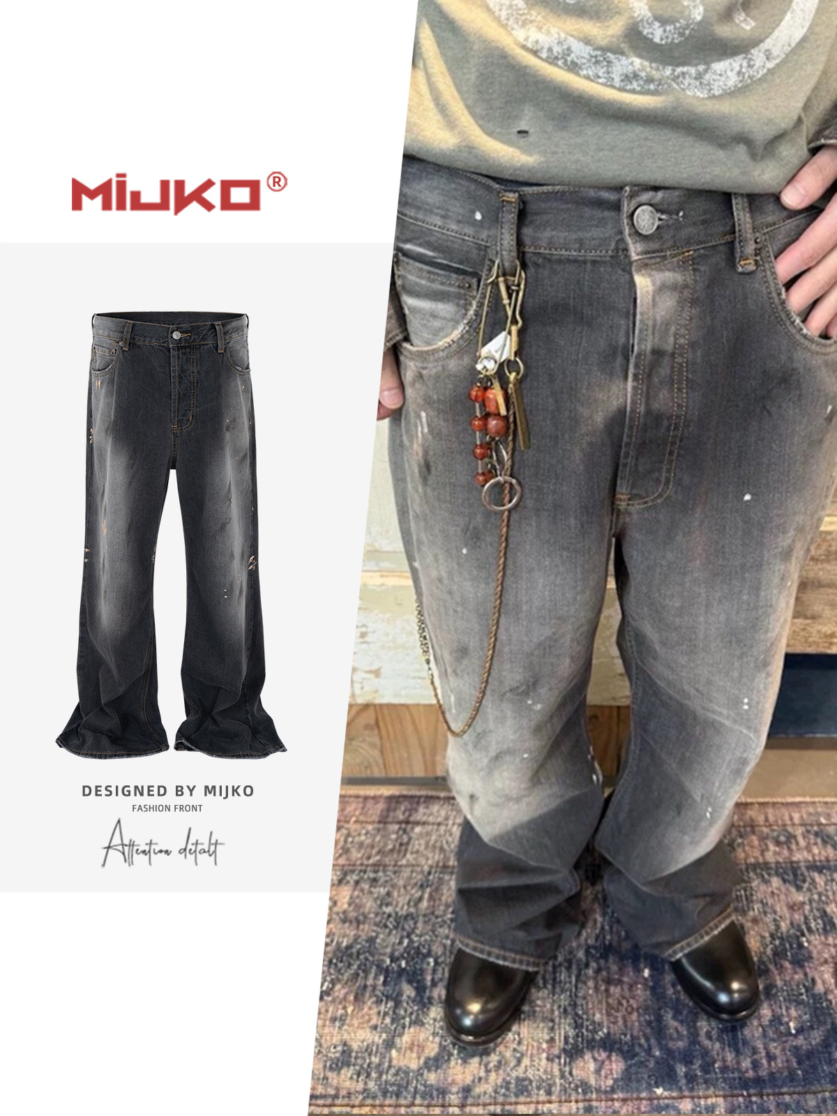MIJKO Gradient Washed Men's Je - Men'S Fashion Jeans And Boots ulasan dan harga