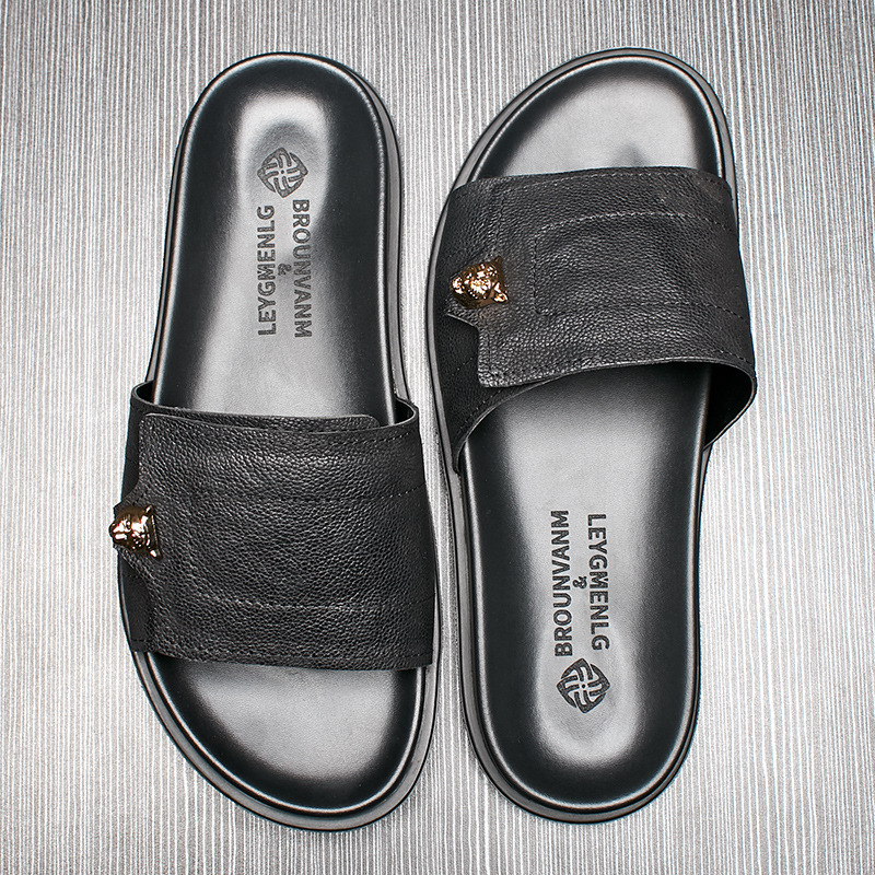 2025 New Genuine Leather Slipp - Mens Fashion Summer 2025 ulasan dan harga