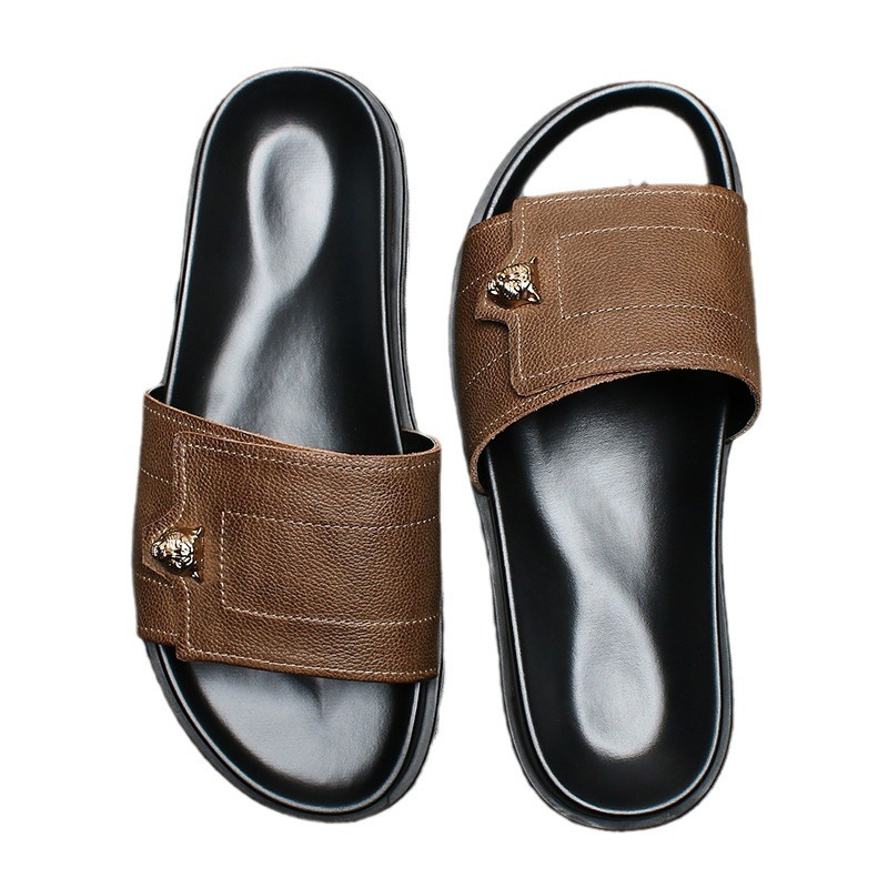 2025 New Genuine Leather Slipp - Mens Fashion Summer 2025 ulasan dan harga
