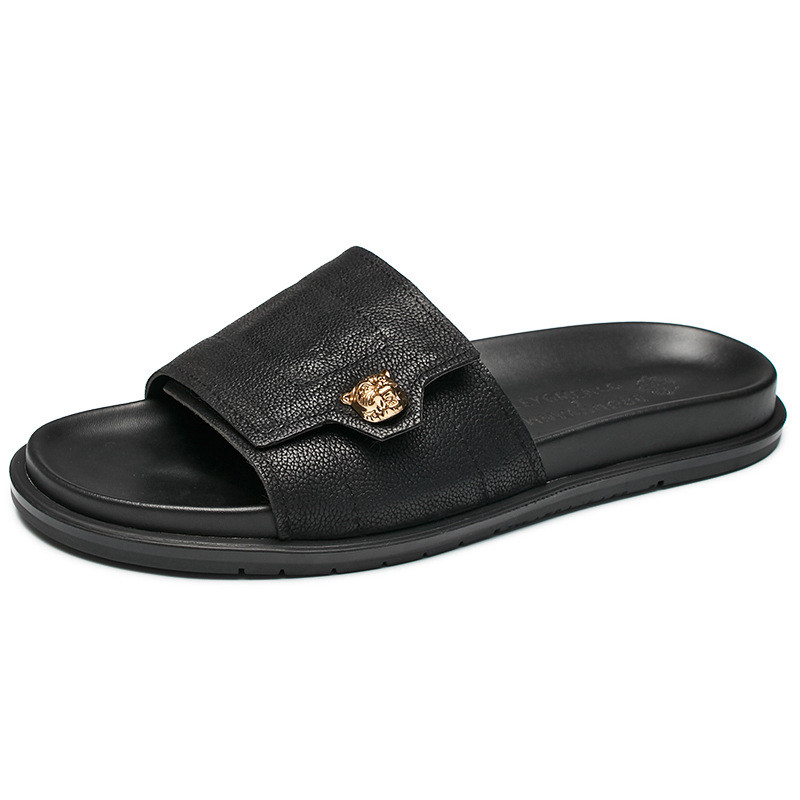 2025 New Genuine Leather Slipp - Mens Fashion Summer 2025 ulasan dan harga