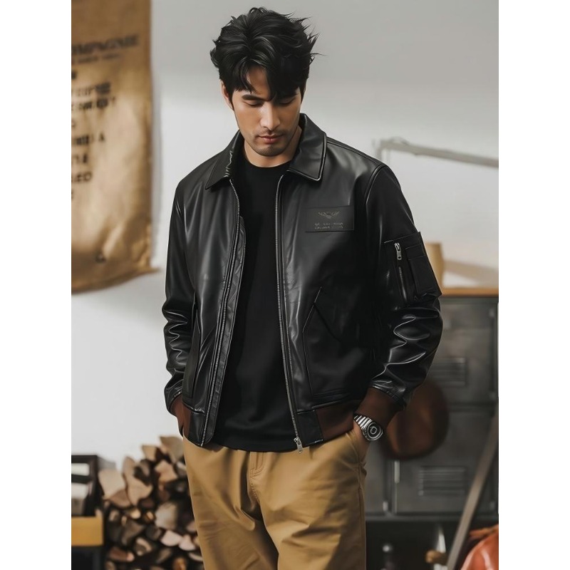 45P Vintage Aviator Flight Jac - Bomber Jacket Men ulasan dan harga