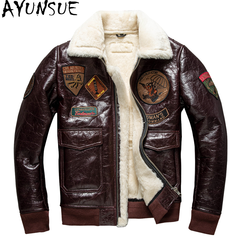 AYUNSUE Winter Leather Jacket  - Bomber Jacket Men ulasan dan harga