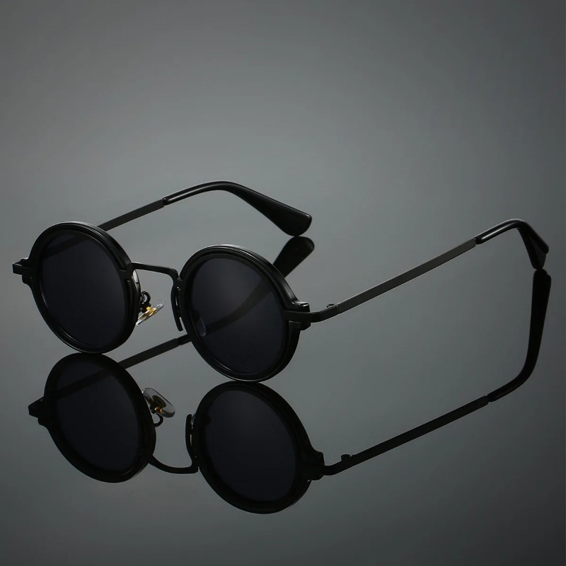 New Retro Metal Round Frame Su - Men'S Fashion Round Glasses ulasan dan harga
