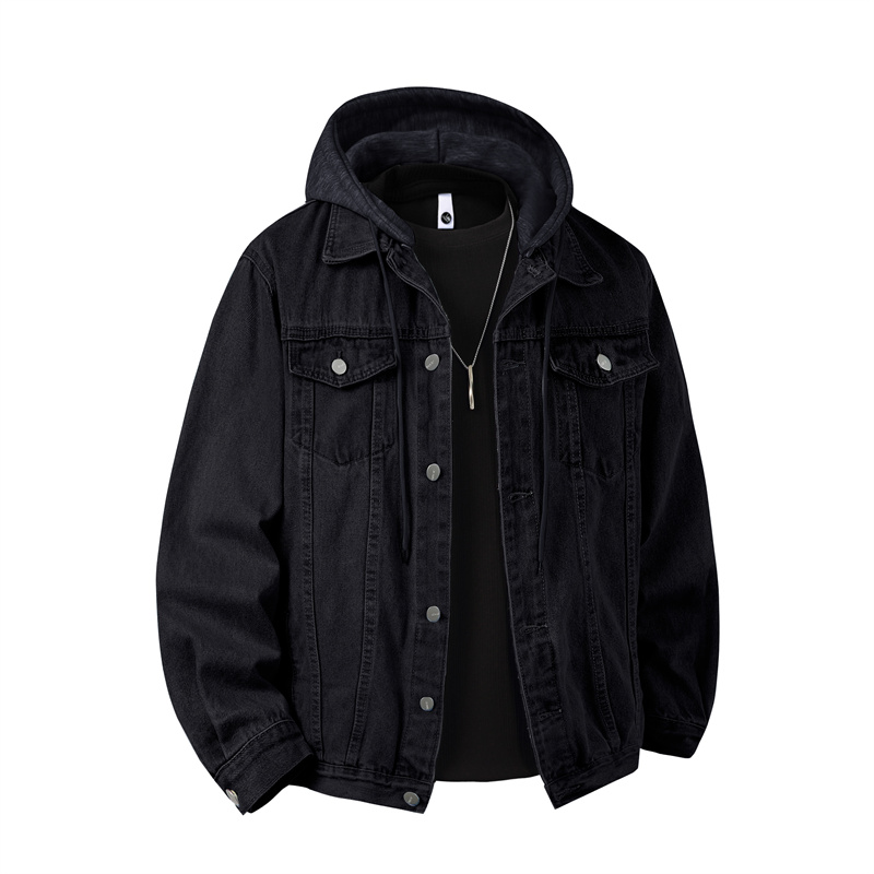 Men Hooded Denim Jacket Men St - Bomber Jacket Men ulasan dan harga