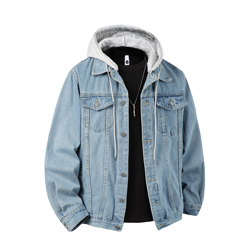 Men Hooded Denim Jacket Men St - Bomber Jacket Men ulasan dan harga